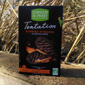 Biscuit Tentation orange enrobé chocolat noir - 130 g